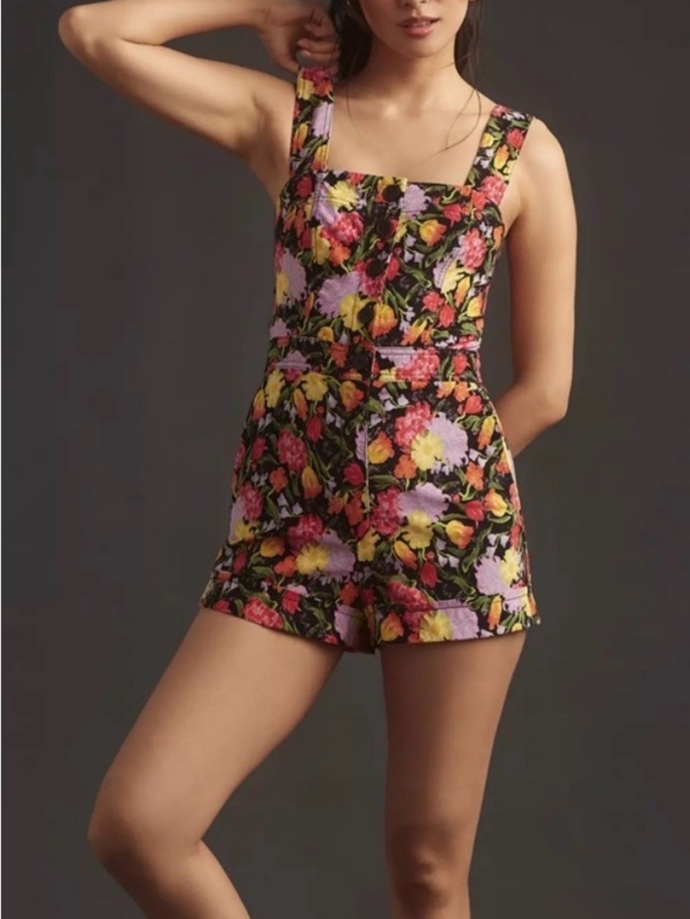 Yukiko Noritake Floral Portside Button-Front Romper by Maeve
Anthropologie